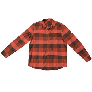 Oakley Red/Black Plaid Button Down Long Sleeve Shirt Men’s Large